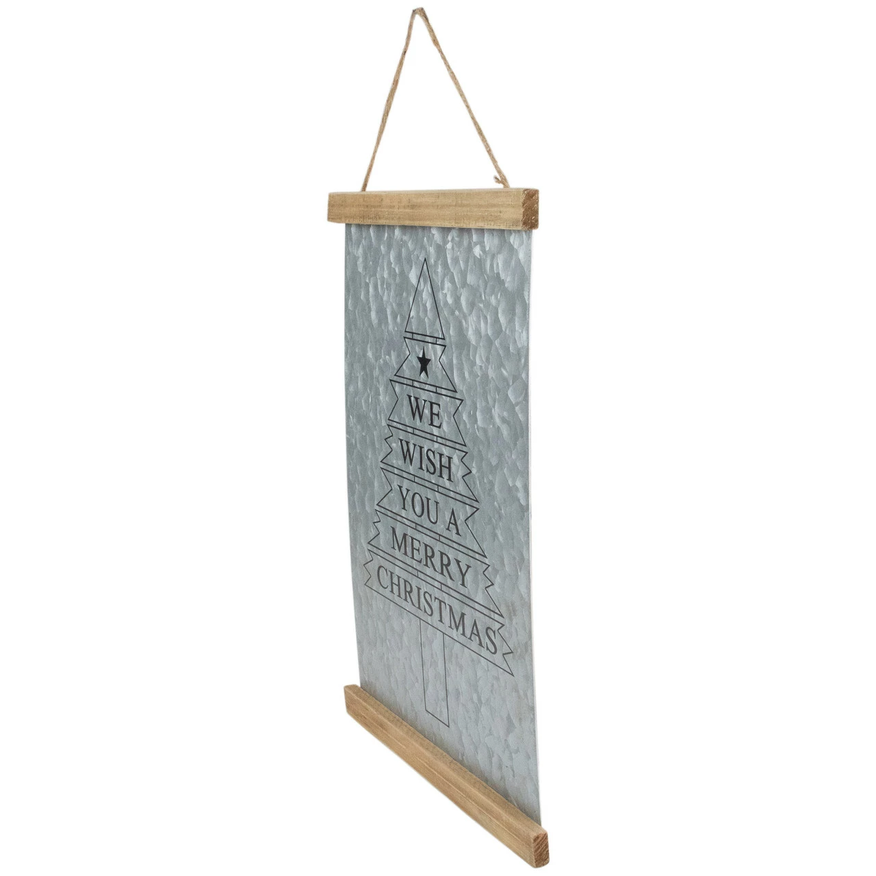 Northlight 16" We Wish You A Merry Christmas Galvanized Sheet Metal Hanging Wall Sign - Image 6