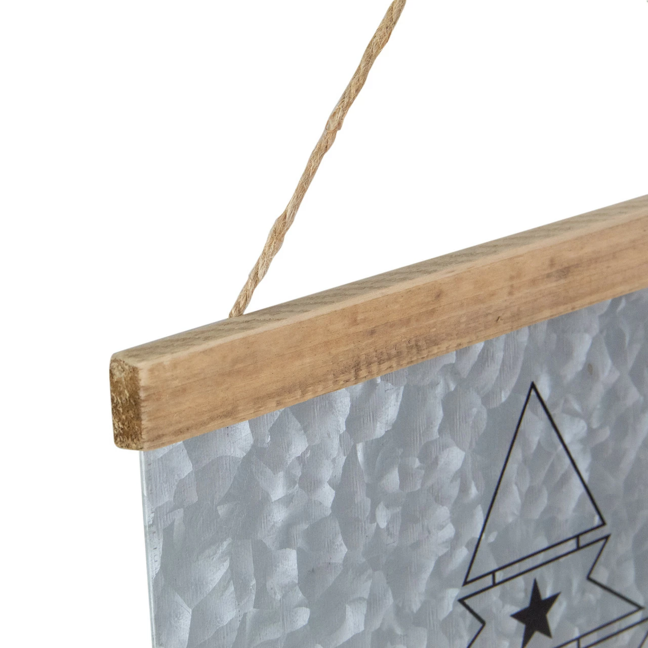 Northlight 16" We Wish You A Merry Christmas Galvanized Sheet Metal Hanging Wall Sign - Image 4