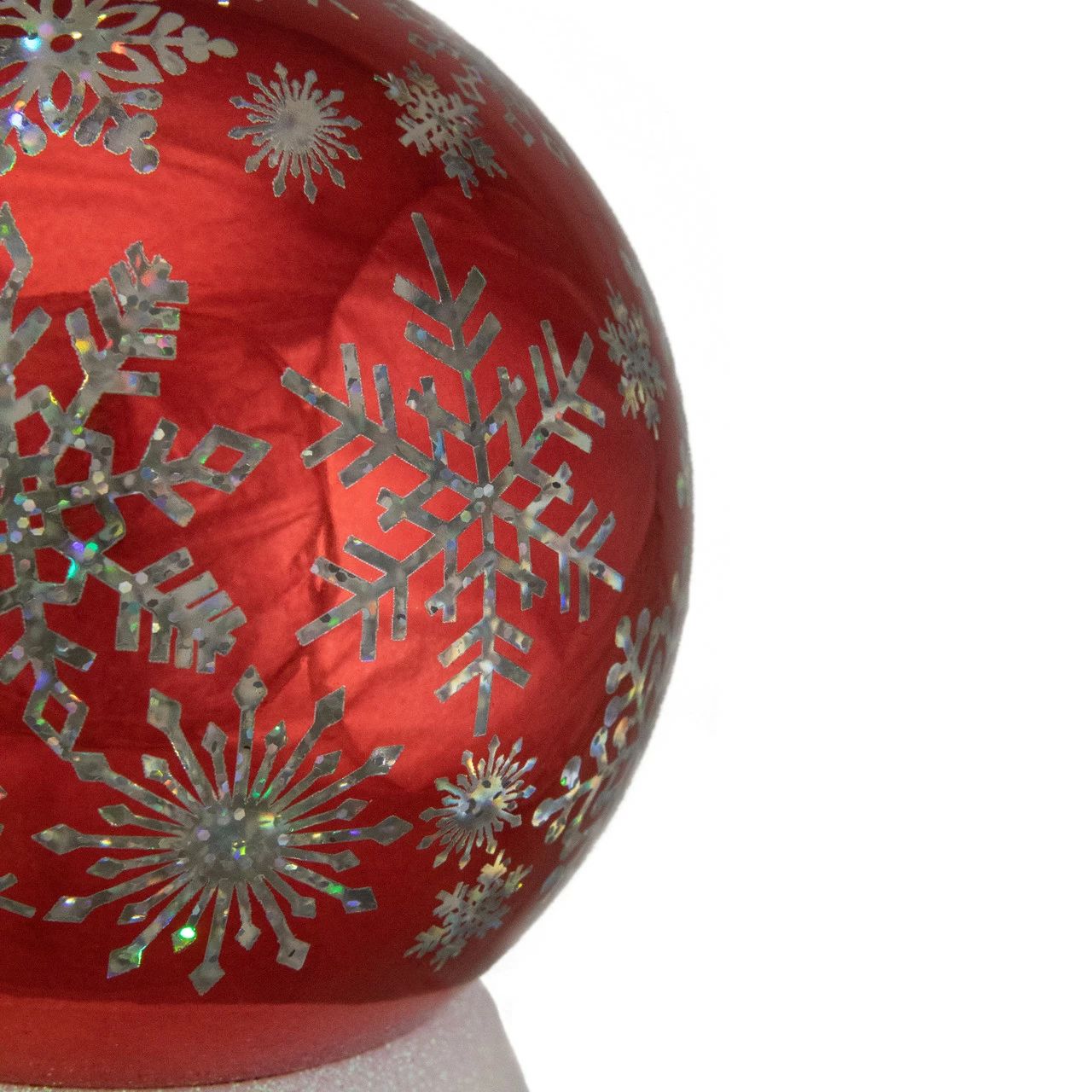 Northlight 6.5" LED Lighted Shiny Red Snowflake Water Globe Tabletop Decoration - Image 3