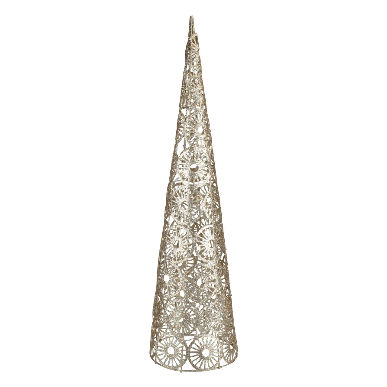 Northlight 23.5" LED Lighted B/O Gold Glittered Wire Sunburst Christmas Cone Tree - Warm White Lights 1 Northlight 23.5" LED Lighted B/O Gold Glittered Wire Sunburst Christmas Cone Tree - Warm White Lights