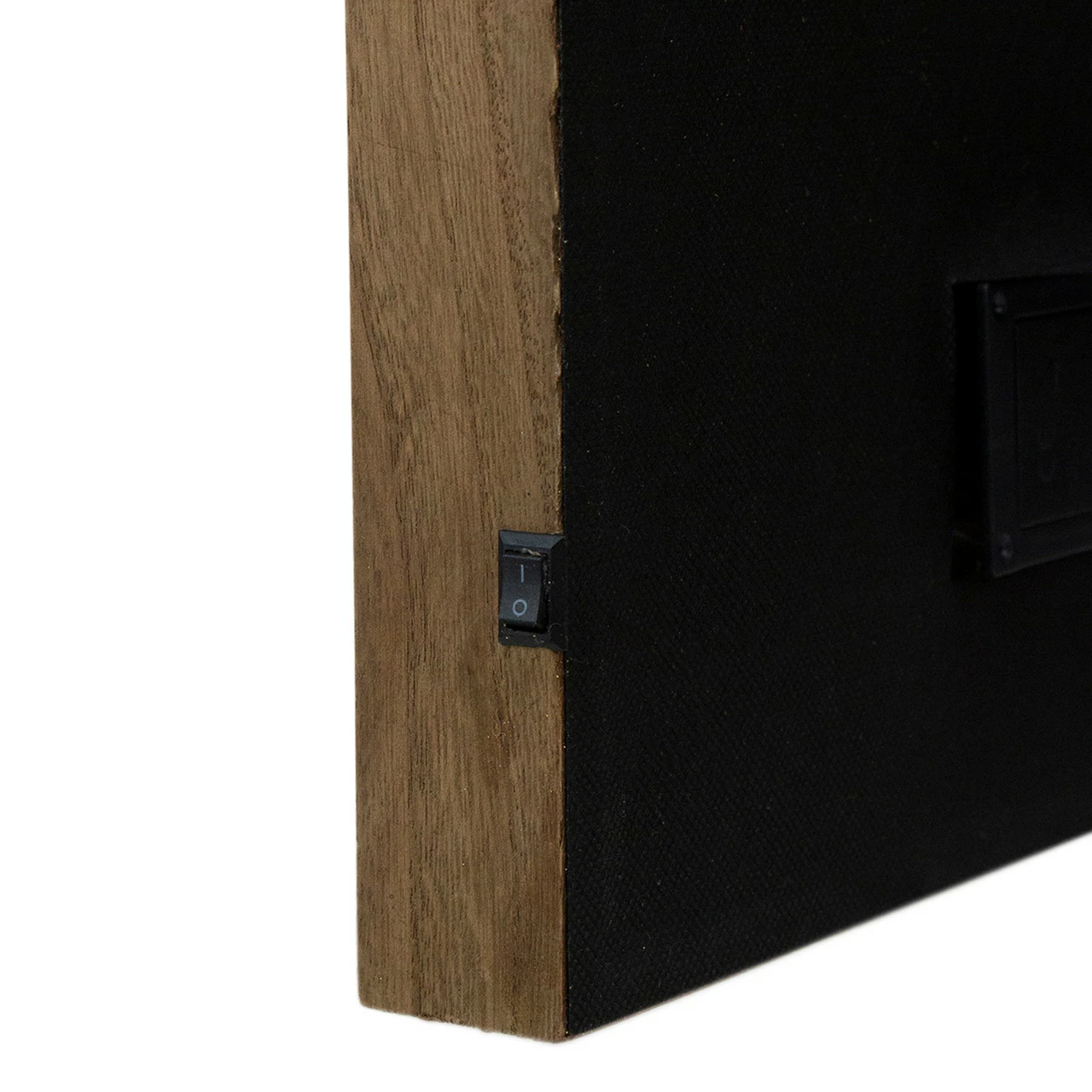 Northlight 11.8" Lighted Brown Wooden Frame Poinsettia "Joy To The World" In Glitter Christmas Plaque - Image 3