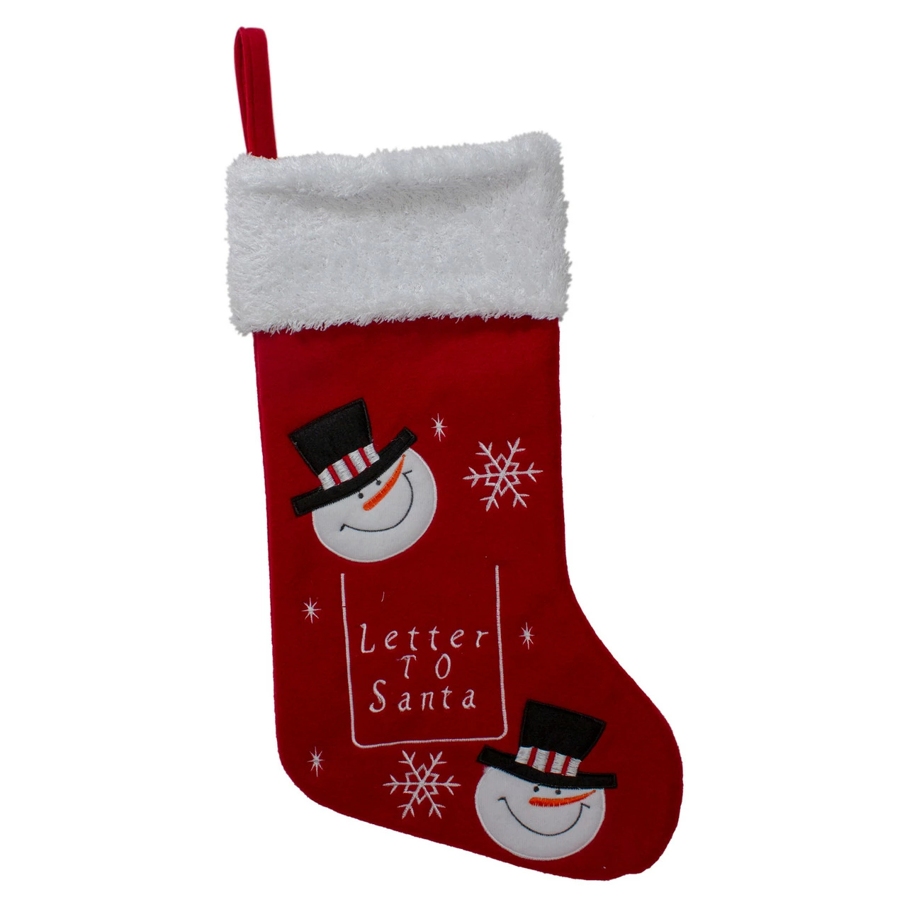 Northlight 19" Red And White Embroidered Snowmen Letter To Santa Christmas Stocking 1 Northlight 19" Red And White Embroidered Snowmen Letter To Santa Christmas Stocking