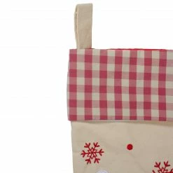Northlight 16.5" Red And Ivory Embroidered Santa Claus Christmas Stocking With Gingham Cuff 7 Northlight 16.5" Red And Ivory Embroidered Santa Claus Christmas Stocking With Gingham Cuff -Northlight Shop northlight nl01811 4 27953.1603245299