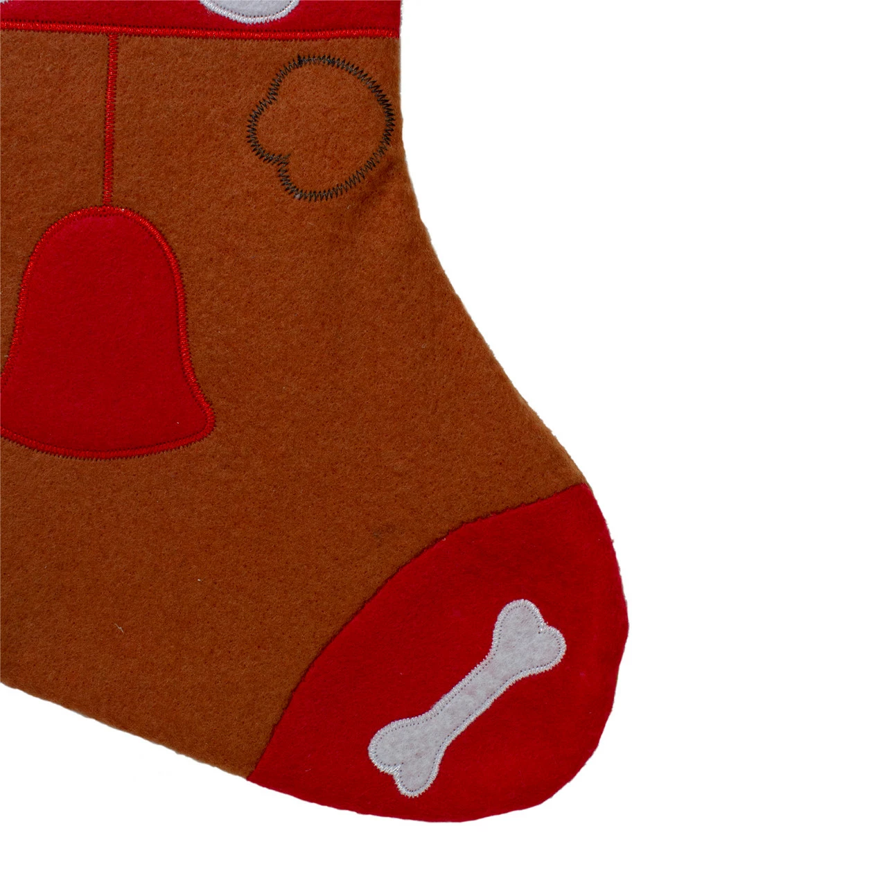 Northlight 17" Red And Brown "DOG" Embroidered Christmas Stocking With Cuff - Image 4