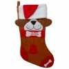 Northlight 17" Red And Brown "DOG" Embroidered Christmas Stocking With Cuff
