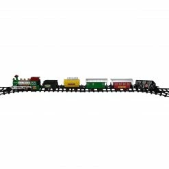 Northlight 18-Piece Black And Green Battery Operated Animated Classic Model Train Set