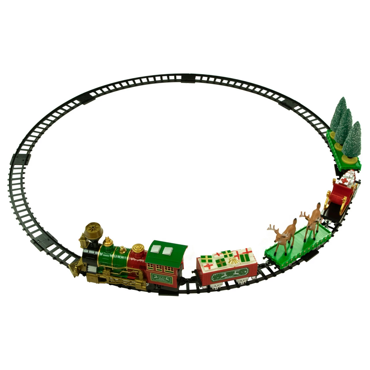 Northlight 22pc Battery Operated Lighted And Animated Christmas Train Set With Working Smokestack