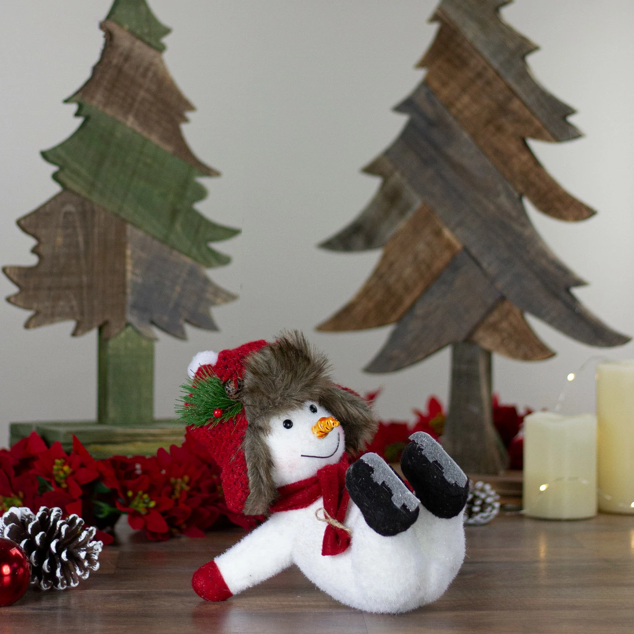 Northlight 10" Fallen Ice Skating Snowman Christmas Figure - Image 2