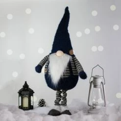 Alternative view of Northlight 41" LED Lighted Blue And Gray Extendable Gnome Christmas Figure