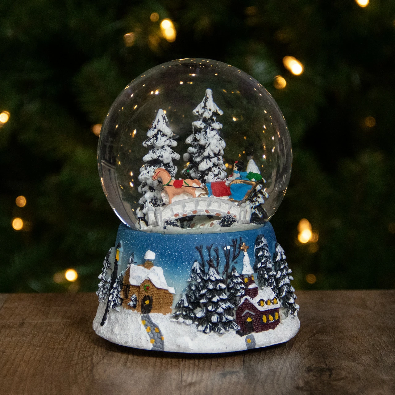 Northlight 5.75" Winter Forest Sleigh Ride Musical Christmas Snow Globe 2 Northlight 5.75" Winter Forest Sleigh Ride Musical Christmas Snow Globe - Image 2