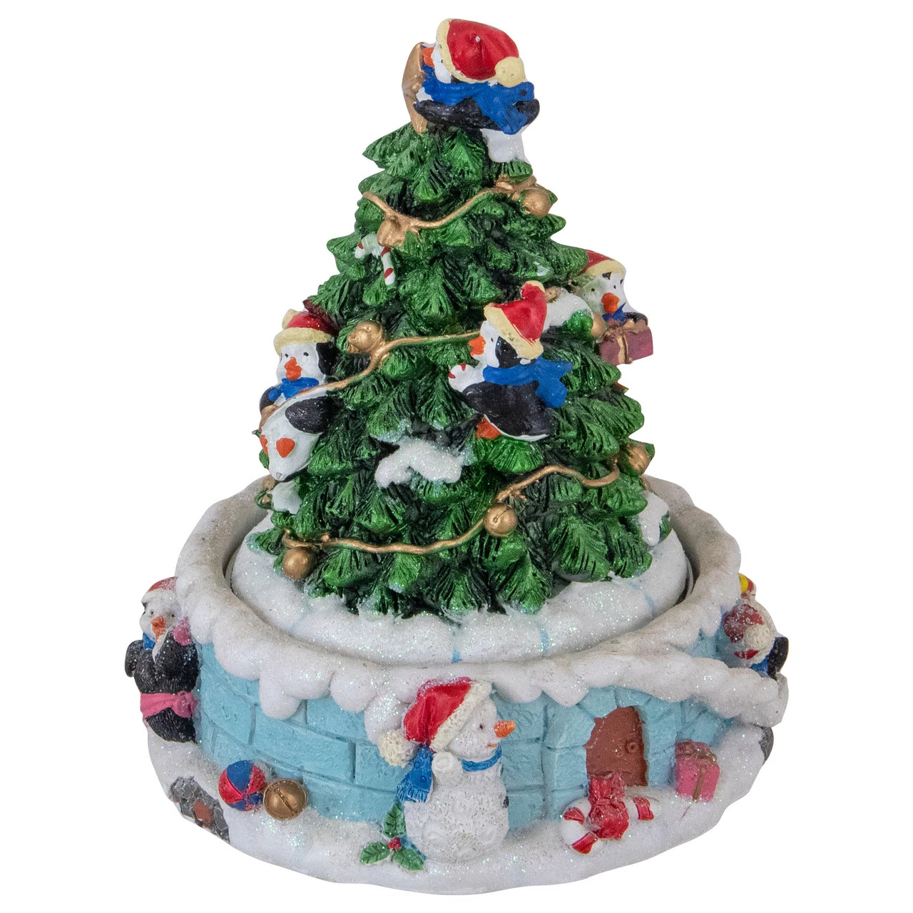 Northlight 6.5" Penguins And Christmas Tree Rotating Music Box - Image 3