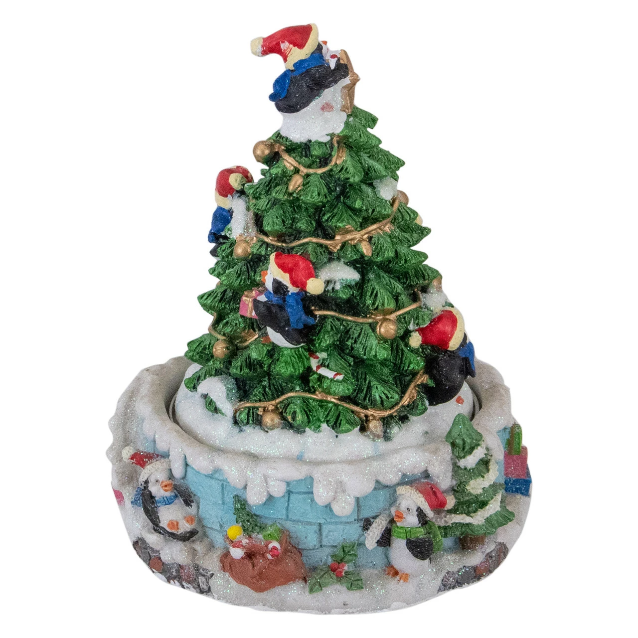 Northlight 6.5" Penguins And Christmas Tree Rotating Music Box - Image 5
