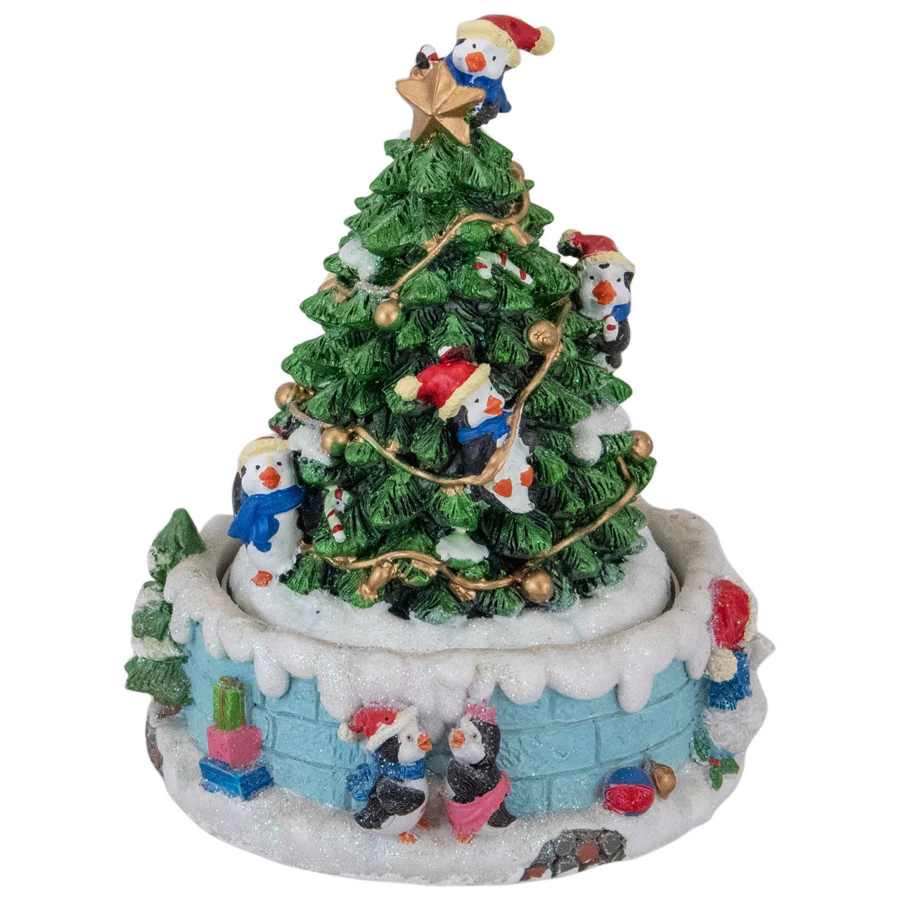 Northlight 6.5" Penguins And Christmas Tree Rotating Music Box - Image 4