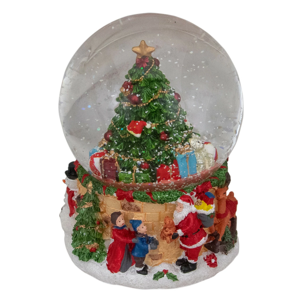Northlight 5" Musical Santa Giving Gifts Christmas Tree Snow Globe