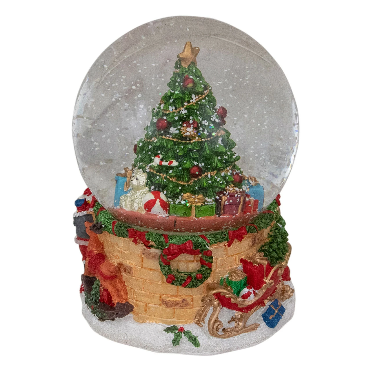 Northlight 5" Musical Santa Giving Gifts Christmas Tree Snow Globe - Image 2