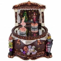 Northlight 5.75" Dancing Nutcracker And Ballerina Christmas Music Box