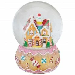 Northlight 6.5" Gingerbread House Musical Christmas Snow Globe