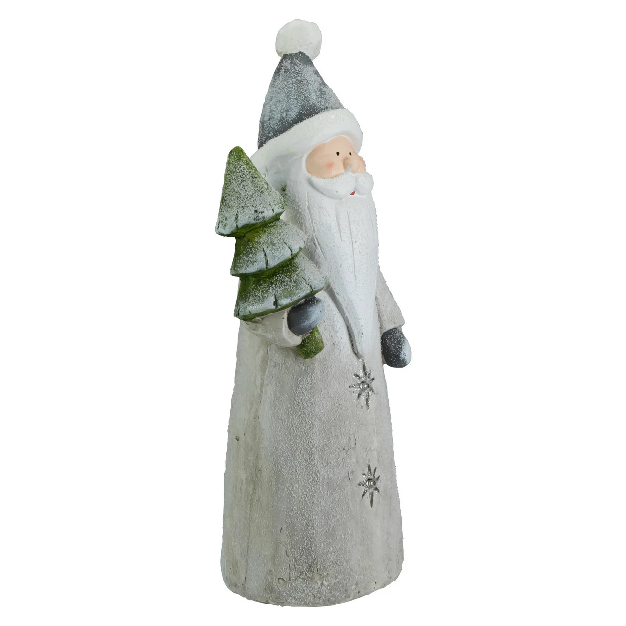 Northlight 19" LED Lighted Ceramic Santa With Tree Christmas Figure - Image 4