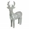 Northlight 10.5" Gray And Silver Faux Wood Grain Standing Deer Christmas Figure