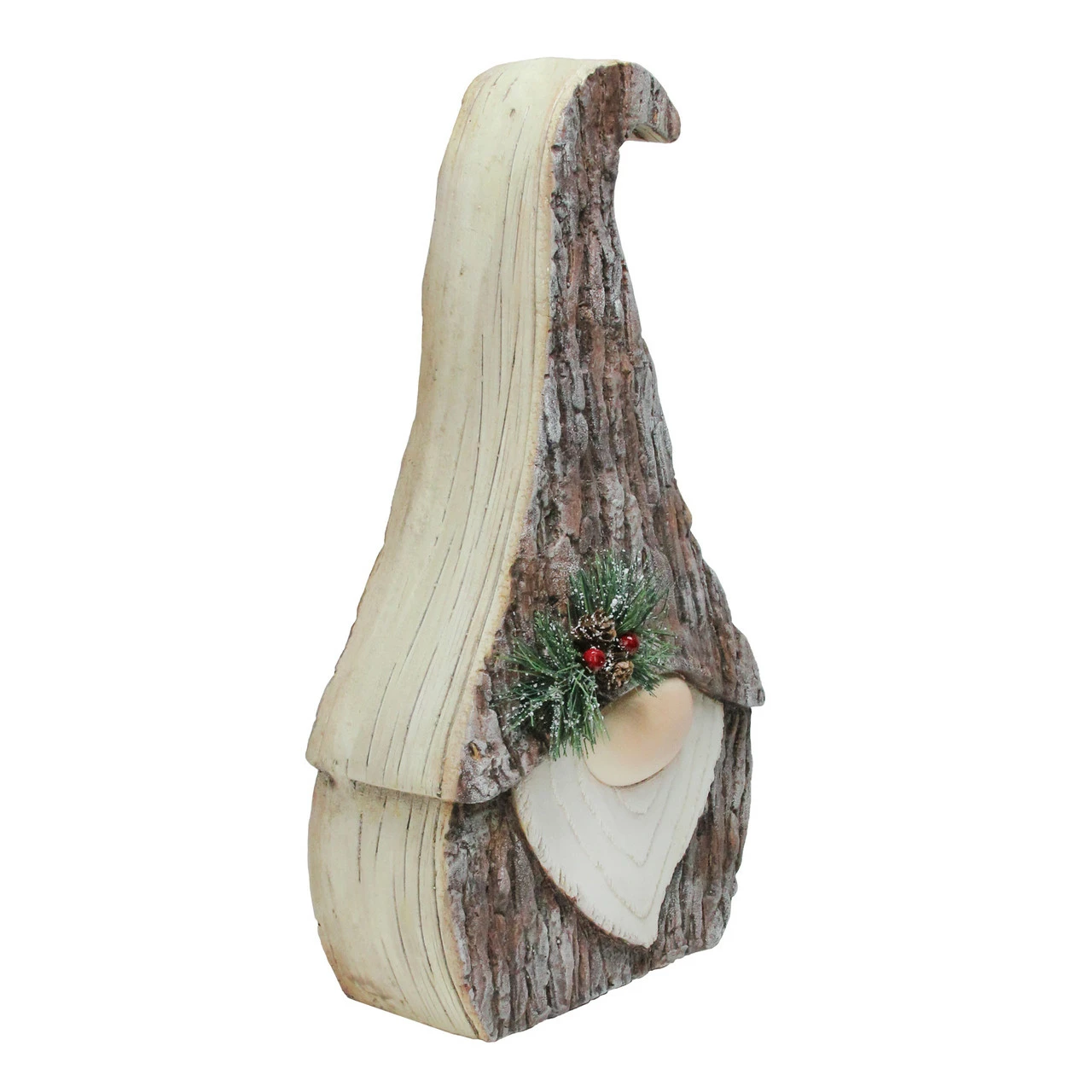 Northlight 16" Brown And White Faux Tree Bark Gnome Christmas Figure 2 Northlight 16" Brown And White Faux Tree Bark Gnome Christmas Figure - Image 2