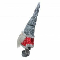 Alternative view of Northlight 23.25" Bobbling Red And Gray Christmas Gnome With Metal Spring Frame