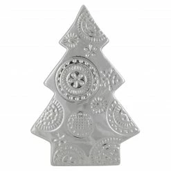 Northlight 9" Metallic Silver Christmas Tree With Star Swirl Design Tabletop Decor