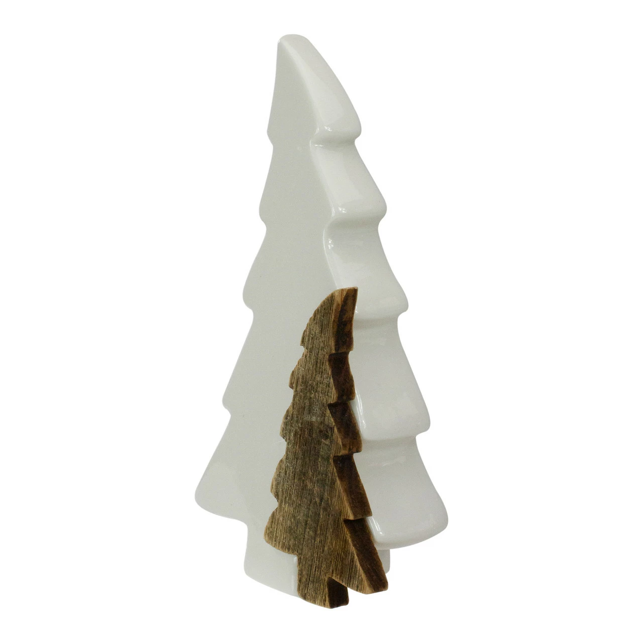 Northlight 8.5" Ceramic And Wood Trees Christmas Decoration - Image 4
