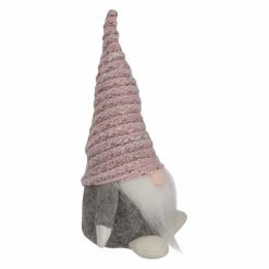Alternative view of Northlight 7.75" Pink And Gray Gnome Christmas Figure With Knitted Hat