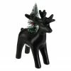 Northlight 7.5" LED Lighted Ceramic Standing Reindeer With Christmas Tree, Warm White Lights