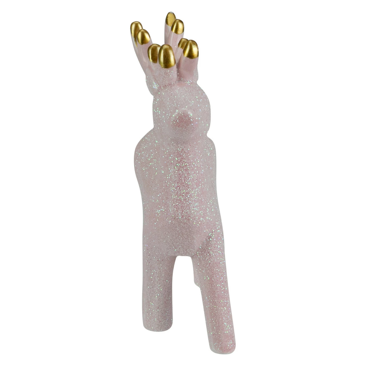 Northlight 6" Glittery Pink Ceramic Reindeer Christmas Figure - Image 2