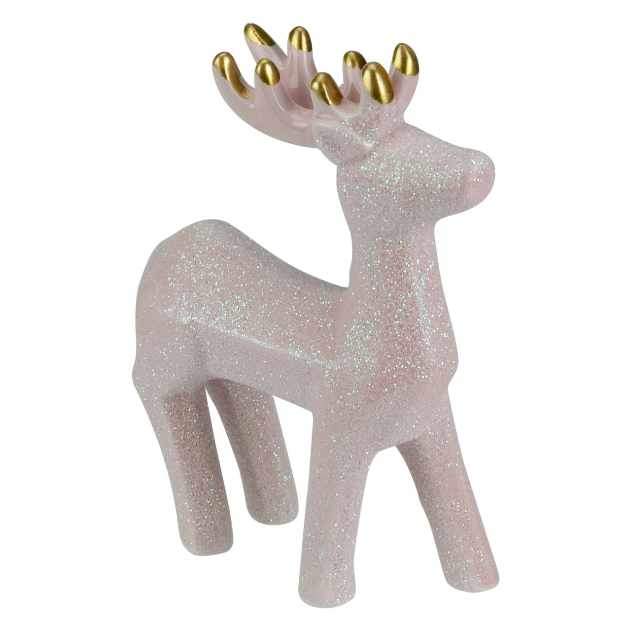 Northlight 6" Glittery Pink Ceramic Reindeer Christmas Figure