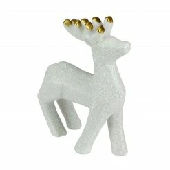 Northlight 4.25" Glittery White Ceramic Reindeer Christmas Figure