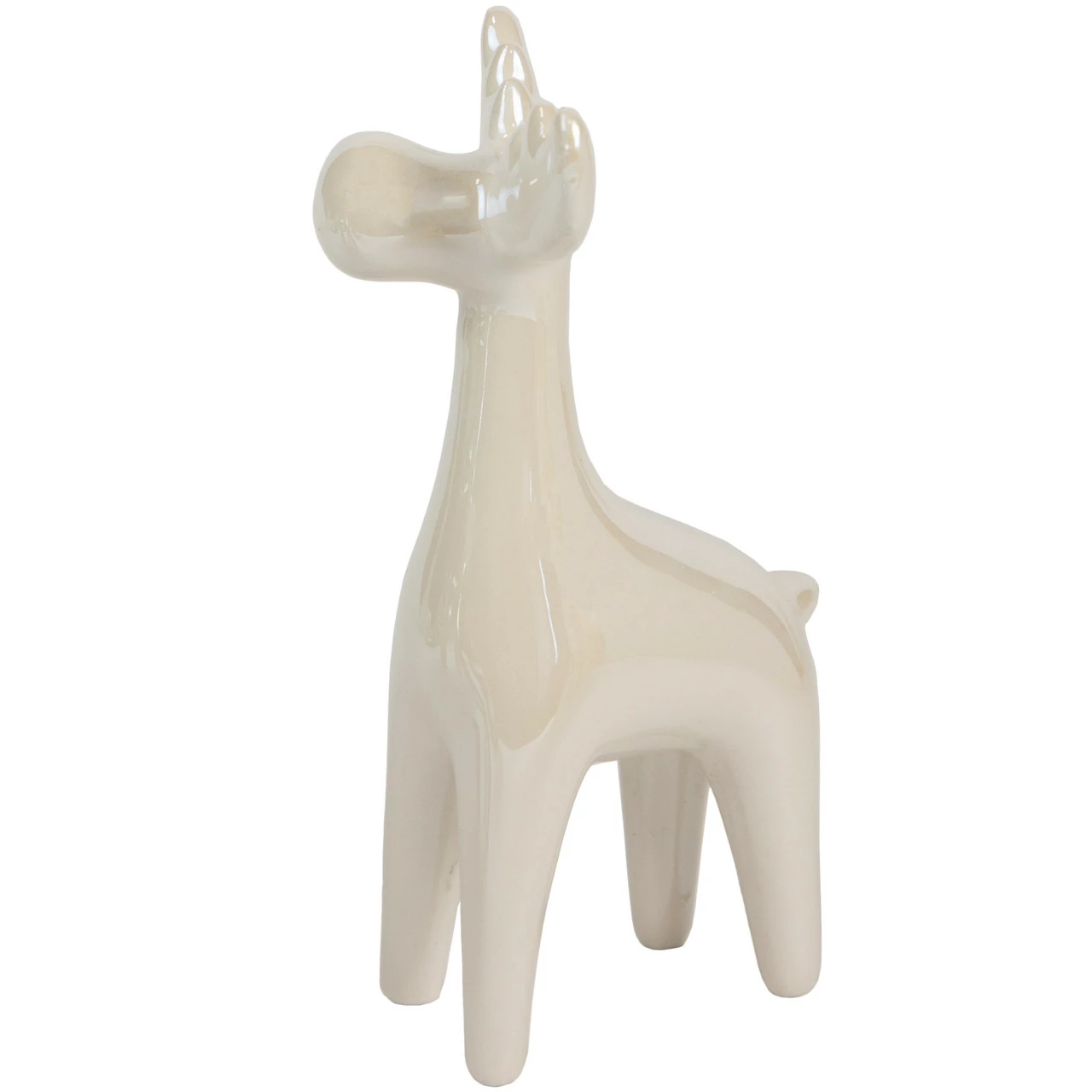 Northlight 5.5" Pearlized Cream Ceramic Moose Christmas Figure - Image 3