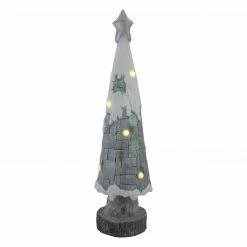 Northlight 29" LED Lighted Gray And White Tabletop Christmas Tree