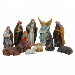 Northlight 11pc Blue And Red Christmas Nativity Figurine Set 12.25"