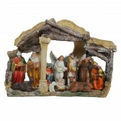 Northlight 18" Traditional Religious Christmas Nativity With Stable House Decoration