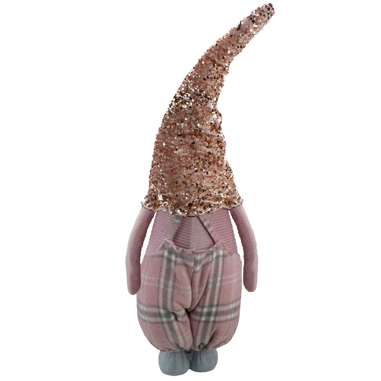 Northlight 30" Pink And Gray Plaid Tall Christmas Gnome Tabletop Figure 5 Northlight 30" Pink And Gray Plaid Tall Christmas Gnome Tabletop Figure - Image 5
