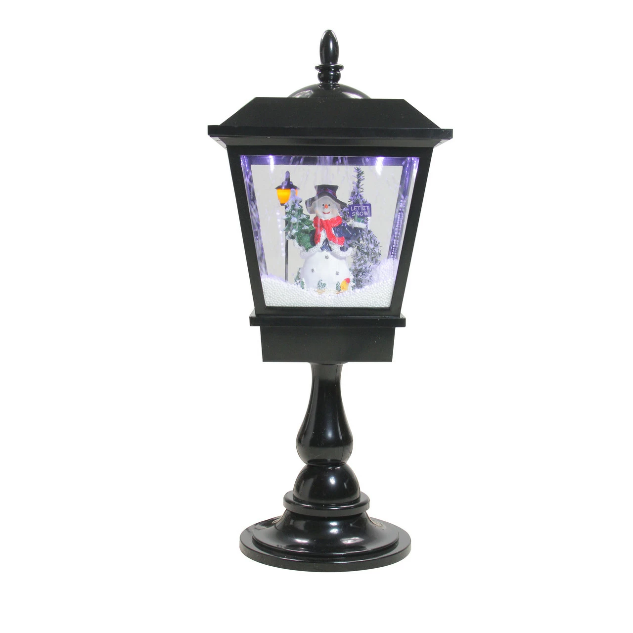 Northlight 25.25" Lighted Musical Snowman Snowing Black Table Top Christmas Street Lamp 1 Northlight 25.25" Lighted Musical Snowman Snowing Black Table Top Christmas Street Lamp