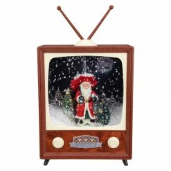 Northlight 12" LED Lighted Musical Snowing Santa TV Set Christmas Decoration