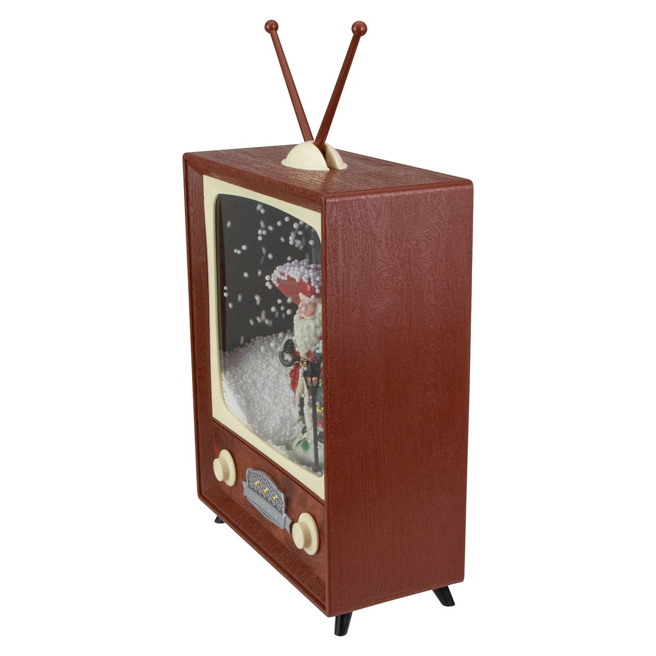 Northlight 12" LED Lighted Musical Snowing Santa TV Set Christmas Decoration 3 Northlight 12" LED Lighted Musical Snowing Santa TV Set Christmas Decoration - Image 3