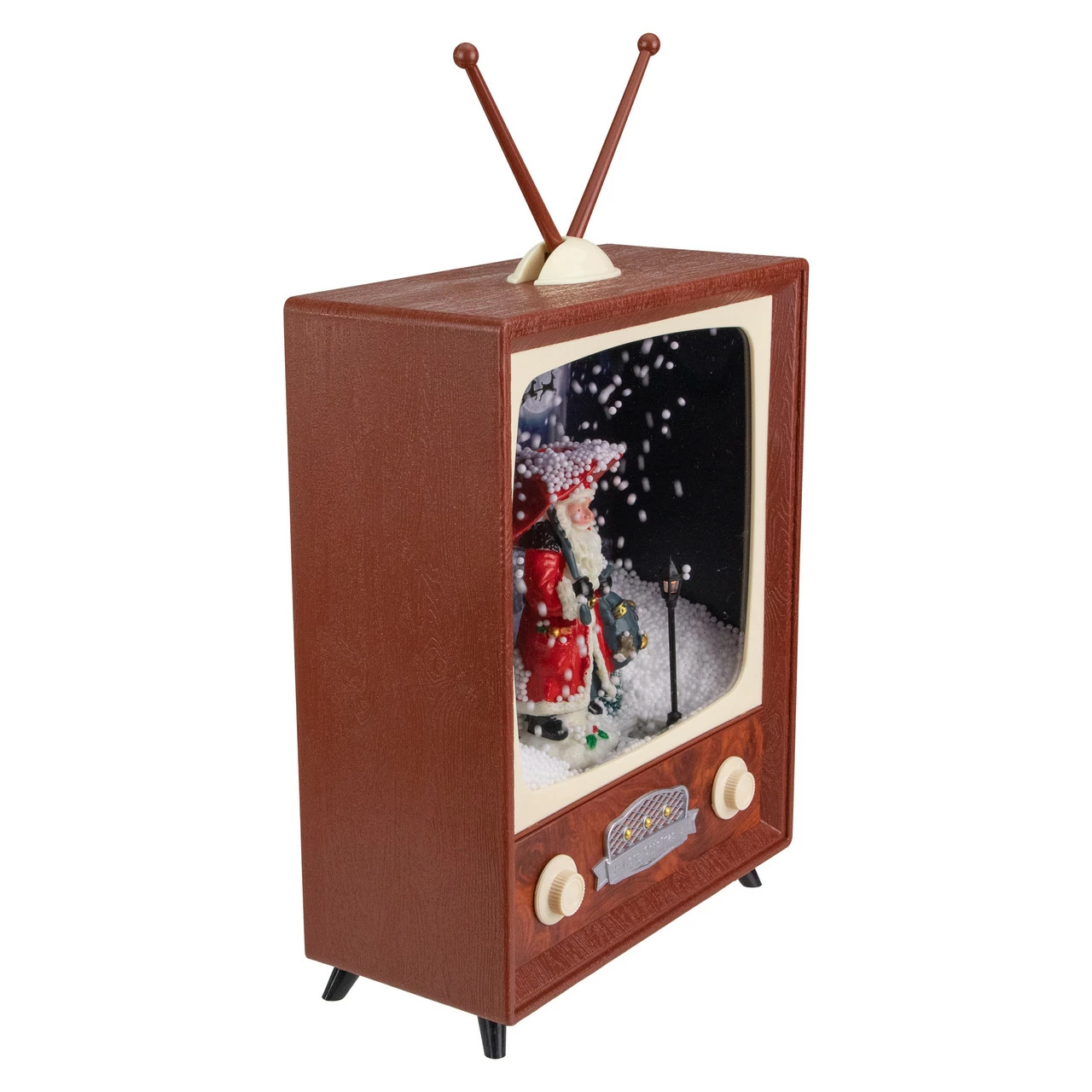 Northlight 12" LED Lighted Musical Snowing Santa TV Set Christmas Decoration 2 Northlight 12" LED Lighted Musical Snowing Santa TV Set Christmas Decoration - Image 2