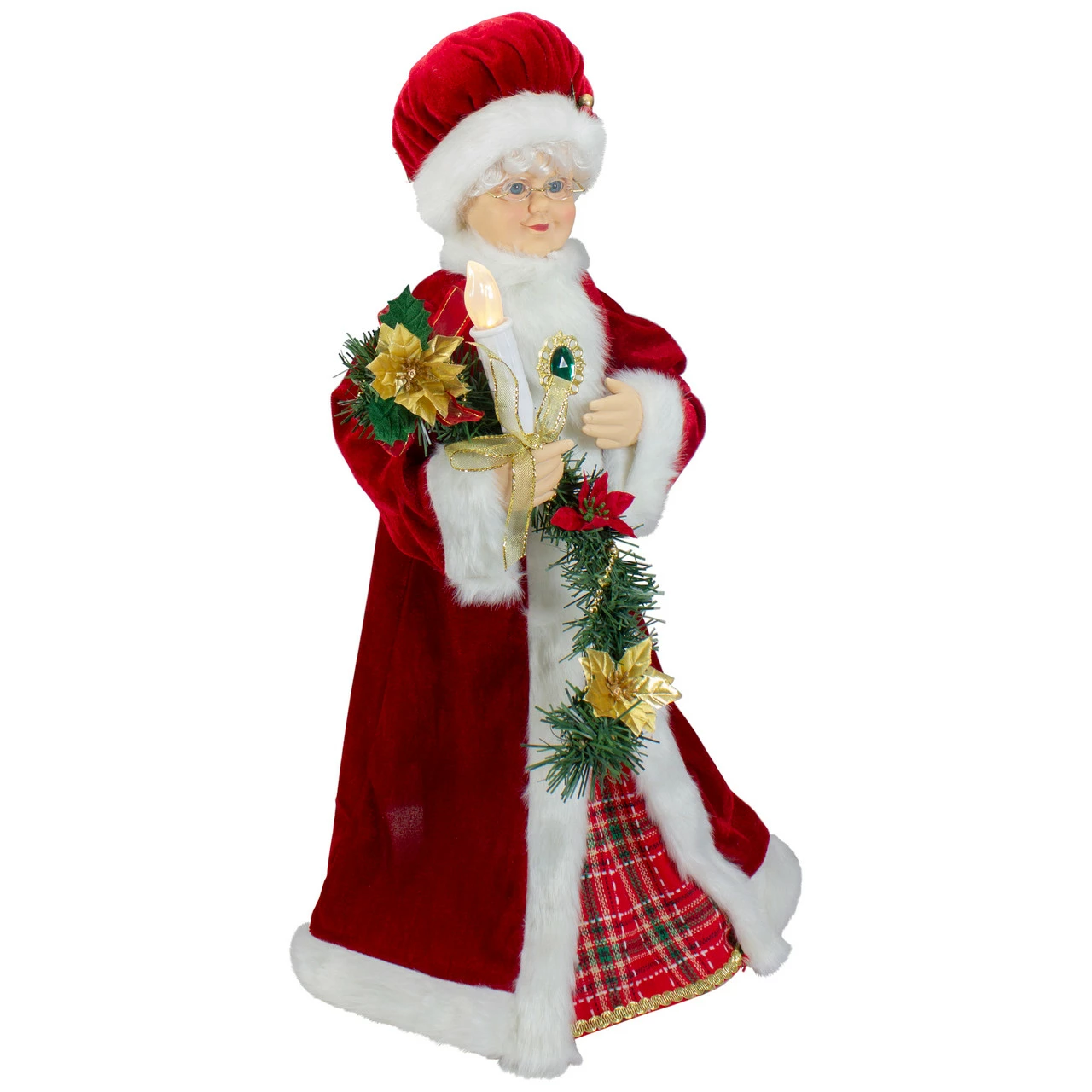 Northlight 24-Inch Animated Mrs. Claus With Lighted Candle Musical Christmas Figure - Image 3