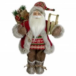 Northlight 18" Nordic Santa Christmas Figure With Sled