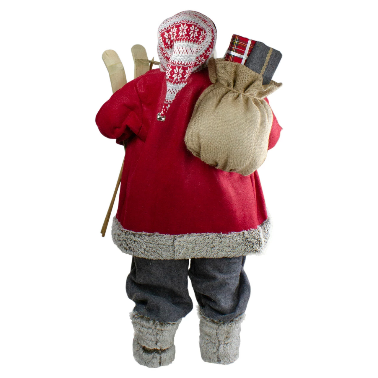 Northlight 4' Standing Santa Christmas Figure With Skis And Fur Boots - Image 4