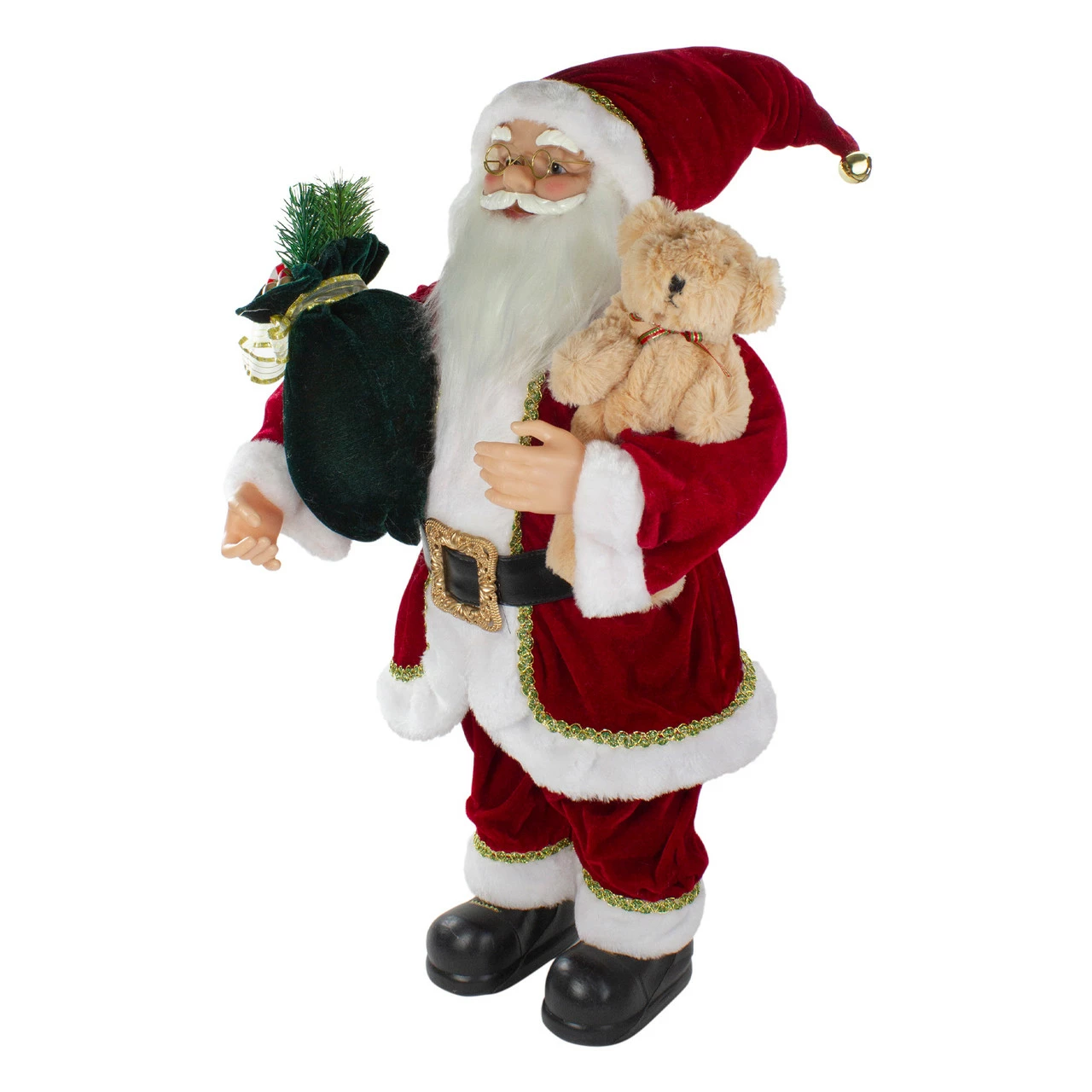 Northlight 2' Standing Santa Christmas Figure With A Plush Bear - Image 4