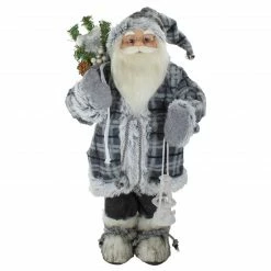 Northlight 2' Standing Santa Christmas Figure Carrying A Lantern