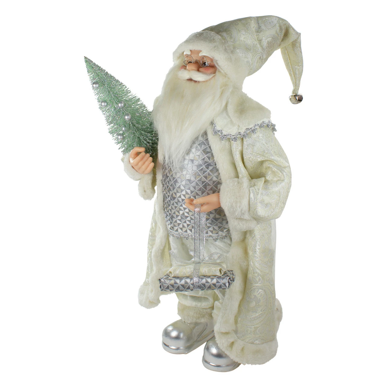 Northlight 2' Standing Santa Christmas Figure Carrying A Green Pine Tree - Image 4