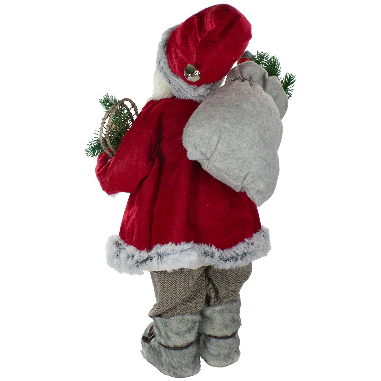 Northlight 2' Standing Santa Christmas Figure Carrying Snow Shoes And Presents - Image 5