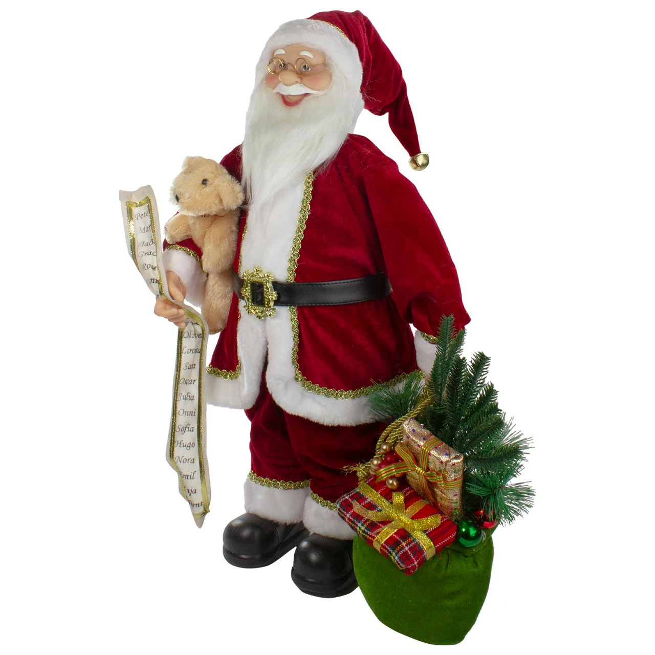 Northlight 2' Standing Santa Christmas Figure With Presents And A Naughty Or Nice List - Image 3