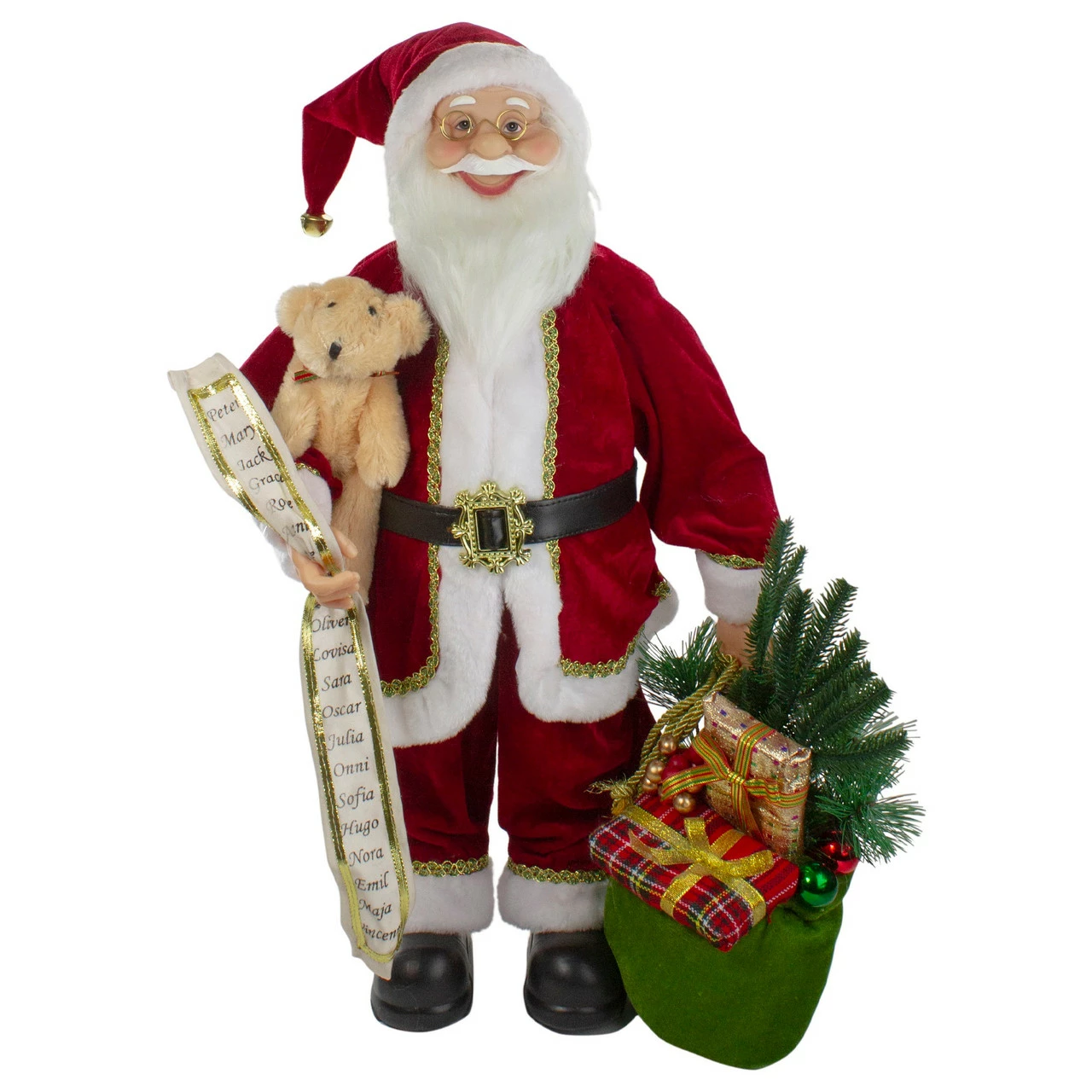 Northlight 2' Standing Santa Christmas Figure With Presents And A Naughty Or Nice List